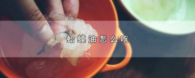 ​蛤蟆油怎么吃