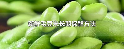 ​新鲜毛豆米长期保鲜方法