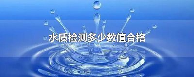 ​水质检测多少数值合格