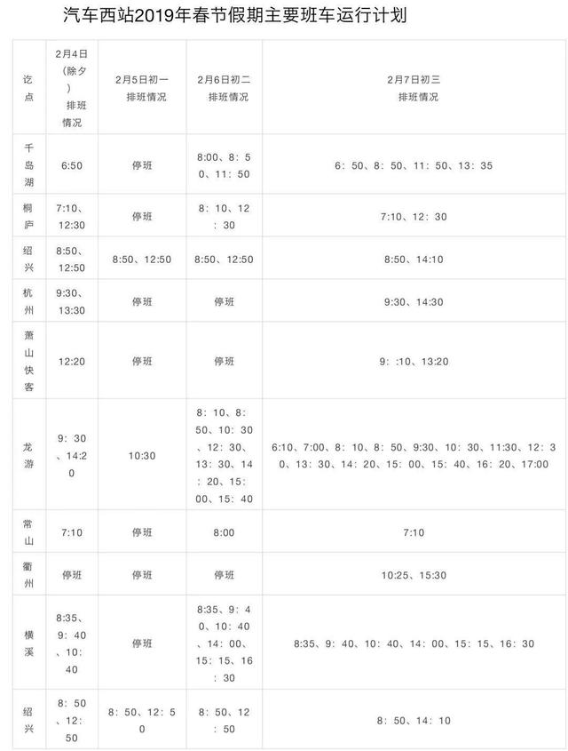 金华客运西站什么时候发车（金华市区汽车站春节班车运行时间表出炉）(5)