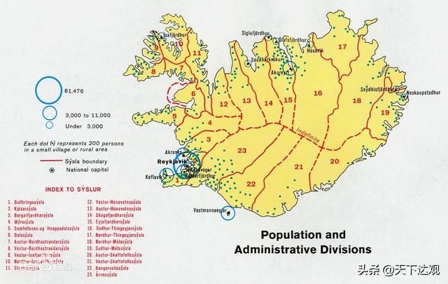 冰岛的地理位置以及邻国（北大西洋中的一个岛国）(72)