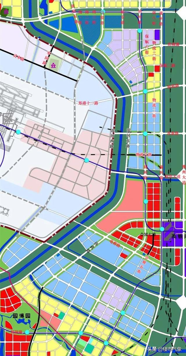 郑州港区地铁规划图最新（郑州港区七大片区46条道路规划）(54)