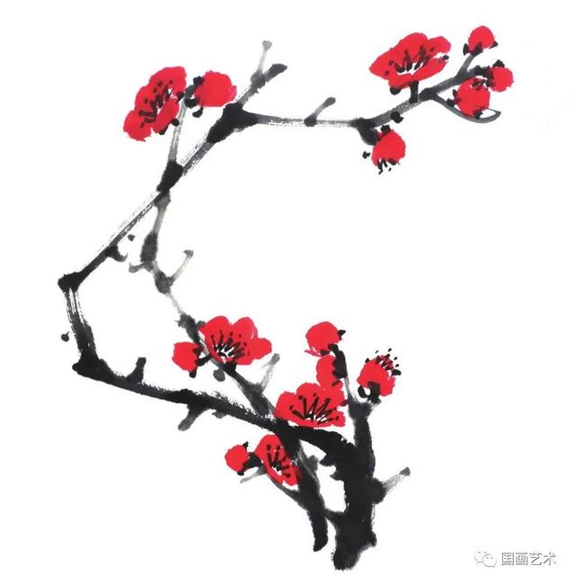 王成喜写意梅花的画法教程（图文教程白梅红梅）(19)