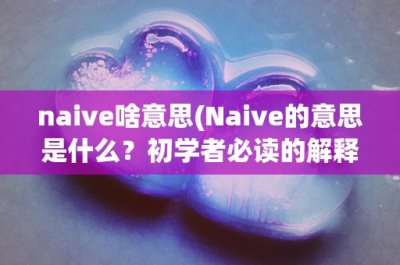 ​naive啥意思(Naive的意思是什么？初学者必读的解释)