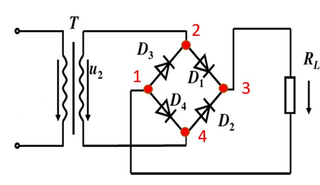 二极管整流桥如何接线（四句口诀保证桥式整流电路中4支二极管的连接不会出错）(3)