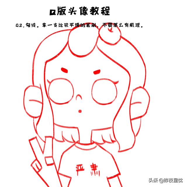 q版人物头像画法步骤（教你画最简单的Q版卡通头像）(2)