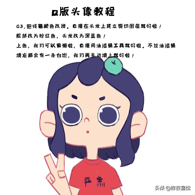 q版人物头像画法步骤（教你画最简单的Q版卡通头像）(3)