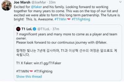 ​t1faker续约了吗（Faker正式成为T1合作伙伴关系）