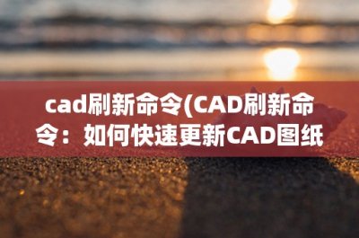 ​cad刷新命令(CAD刷新命令：如何快速更新CAD图纸内容)