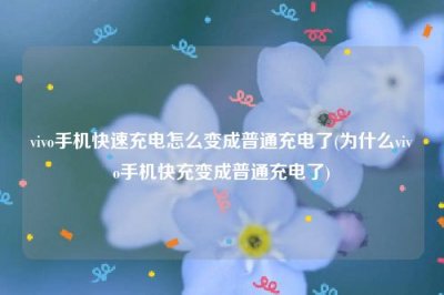 ​vivo手机快速充电怎么变成普通充电了(为什么vivo手机快充变成普通充电了)